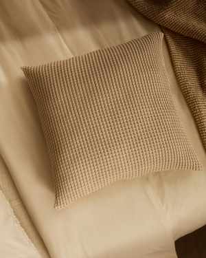 Senara set of 2 ecru cotton cushion covers with beige structure 50 x 50 cm