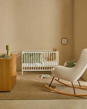 Gitterbett Shantal aus massiver Buche mit weißem Finish 60 x 120 cm