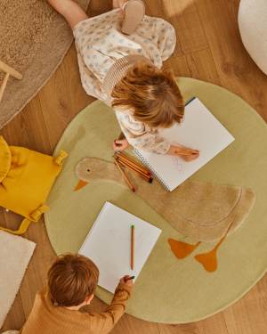 Teppich Milu 100% Baumwolle gänsegrün Ø 100 cm