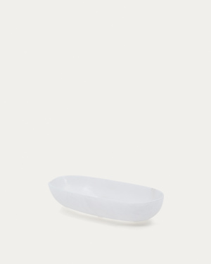 Eval white alabaster serving dish