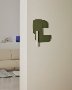 Danei white and green wall panel, 50 x 30 cm