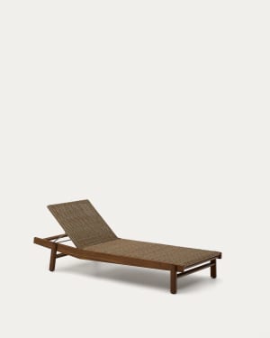 Itani sun lounger in FSC 100% solid acacia wood and synthetic rattan