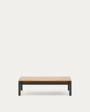 Couchtisch Sorells aus grauem Aluminium und Teakholz 52,4 x 91 cm FSC 100%