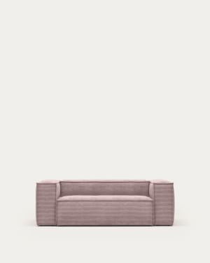 Blok 2-seater sofa thick pink corduroy 210 cm