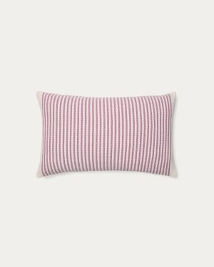 Lioris pink striped cotton cushion cover 60 x 40cm
