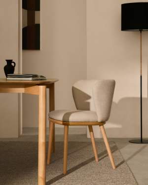 Sedia Ciselia cignilia beige legno di frassino finitura tono naturale FSC Mix Credit