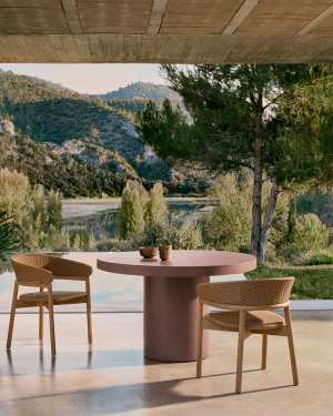 Στρογγυλό τραπέζι Aiguablava σε τσιμέντο τερακότα Ø 120 εκ.