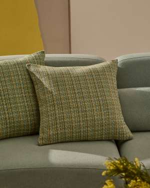Nivara cushion cover with green structured fabric 50 x 50cm