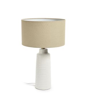 Mijal ceramic table lamp with a white finish Australia adaptor