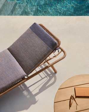 Lounger cushion Delnar 100% PET blue 155 x 50 cm