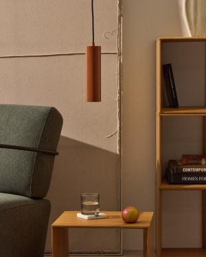 Deckenleuchte Andia aus Aluminium mit terrakottafarbenem Finish