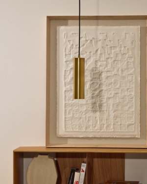 Lampada da soffitto Andia in alluminio con finitura verniciata oro