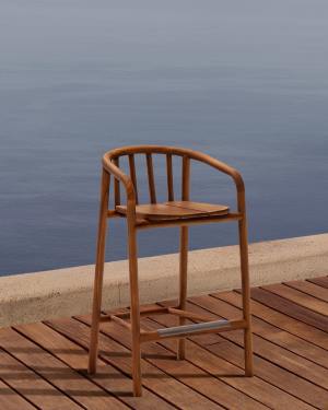 Turqueta outdoor stool made of FSC 100% solid teak wood, height 65cm
