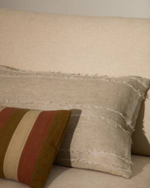 Neris beige 100% linen cushion cover 40 x 60cm