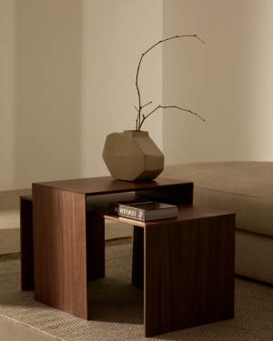 Litto walnut veneer FSC Mix Credit coffee table, 90 x 45 cm