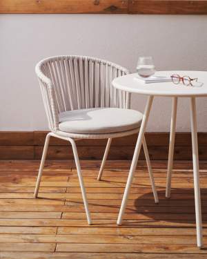 Saconca Outdoor Stuhl aus Seil und verzinktem Stahl in Grau