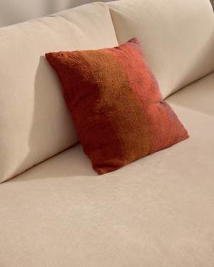 Taris red striped linen cushion cover 50 x 50cm