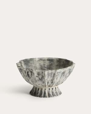 Valura papier-mâché centrepiece grey Ø 26 cm