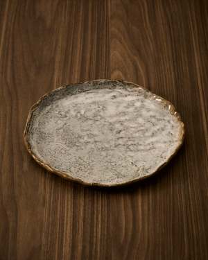 Alenia flat plate in grey ceramic