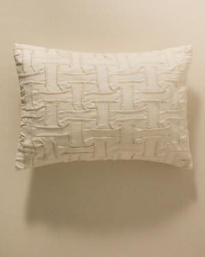 Lir beige embroidered cotton cushion cover 30 x 50cm