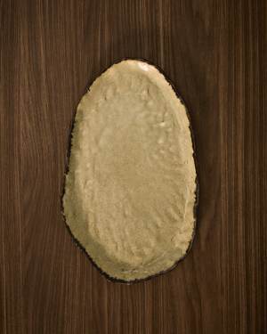 Abela tray in brown ceramic