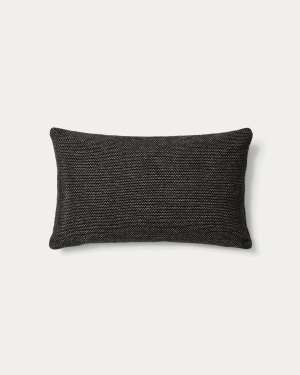 Elira wool and cotton cushion cover in black 40 x 60 cm