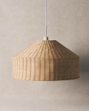 Ennia rattan lamp shade with light finish Ø65cm