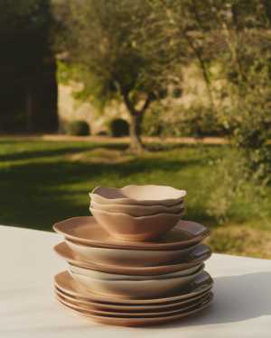 Κεραμικό μεγάλο πιάτο Tiraya, ροζ