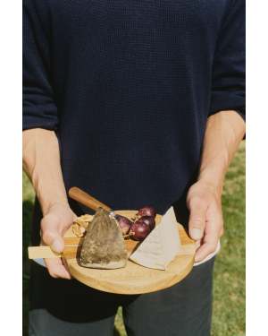 Δίσκος σερβιρίσματος Zairin από ξύλο ακακίας και κίτρινο μέταλλο 100% FSC