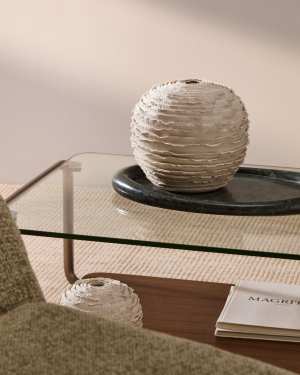 Evania vase in beige ceramic 21 cm