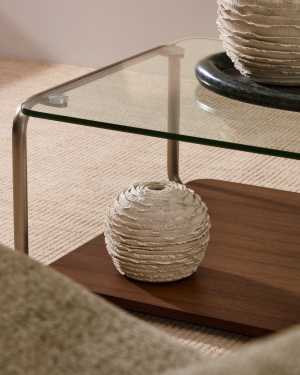 Vase Evania en céramique beige 15,5 cm