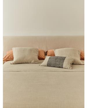 Tandi beige 100% linen bedspread for 150/160cm bed