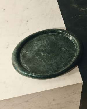 Lenorel tray in green marble 30 x 23 cm