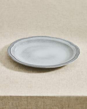 Piatto piano Dovec in ceramica blu