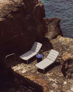 Marcona aluminium sun lounger in a white paint finish