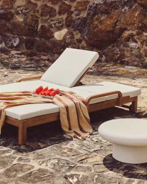 Sonsaura double sun lounger made from solid eucalyptus wood FSC 100%