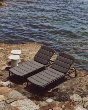 Marcona aluminium sun lounger in a black paint finish