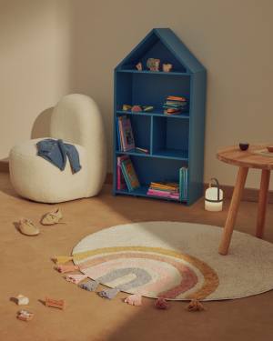 Runder Tadea Teppich Baumwolle Regenbogen mehrfarbig Ø 100 cm