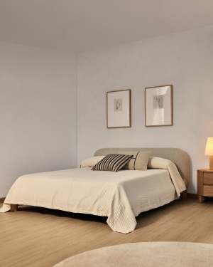 Raylo bedspread in 100% cotton with striped structure for 150/160 cm bed