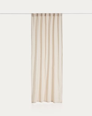 Nolira stone grey cotton and linen curtain 140 x 270cm