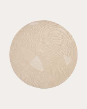 Domm beige wool rug, Ø 200 cm