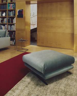 Veliro voetenbankje in groen fluweel en stalen poten met zwarte afwerking 85 x 90 cm FSC Mix Credit