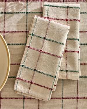 Aldelie set of 2 multicoloured 100% cotton jacquard napkins