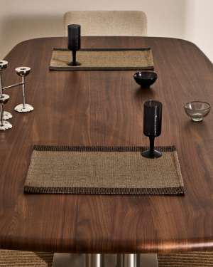 Briven set of 2 black 100% cotton tablecloths 35 x 50cm