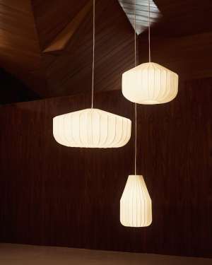 Somar ceiling lamp made with synthetic fibres and steel rods Ø30cm