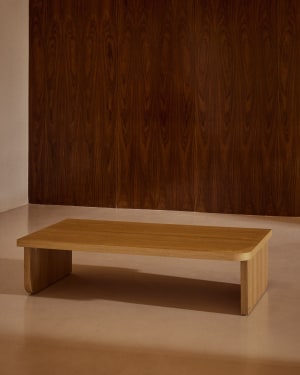 Oaq coffee table in oak wood veneer with natural finish, 140 x 75 cm FSC Mix Credit