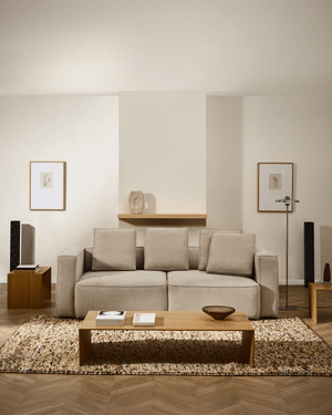 Canapé-lit Marela 3 places en chenille beige 236 cm FSC Mix Credit