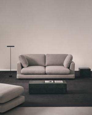 Divano Gala 3 posti in micro bouclé grigio FSC Mix Credit 210 cm