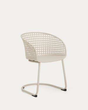 Tenaro beige plastic outdoor chair with steel structure