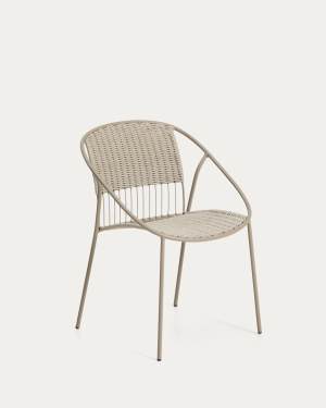 Atrani chair in galvanized steel and taupe rope